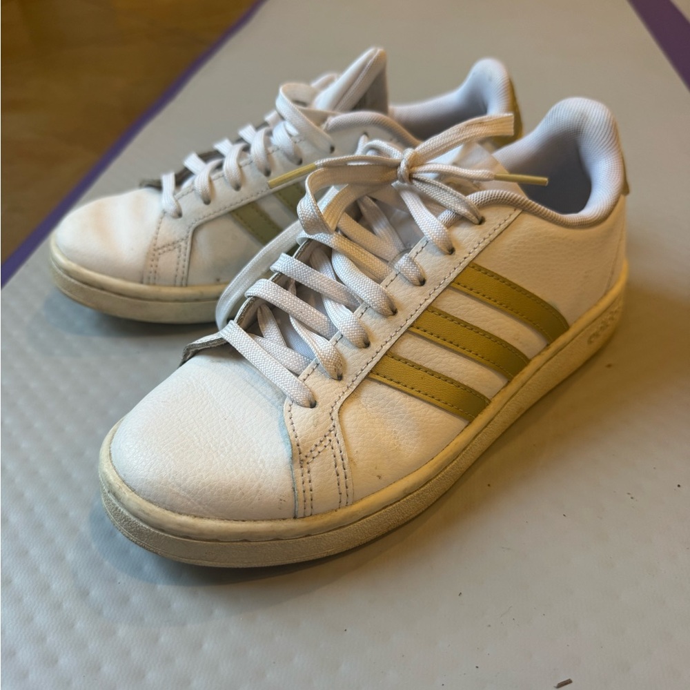 adidas White and Gold Women's Sneakers